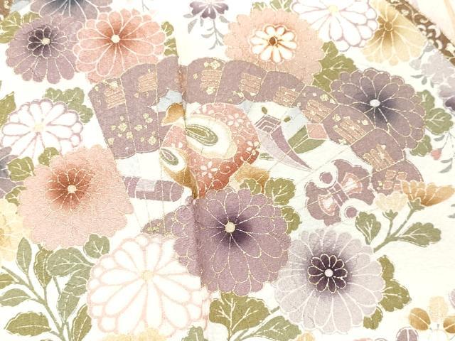 平和屋着物●訪問着 絵巻鴛鴦草花文 金彩 正絹 逸品 CAAX0978vf