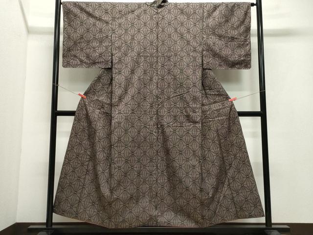 平和屋着物●本場大島紬　7マルキ　麻の葉文　正絹　逸品　CAAX0983vf