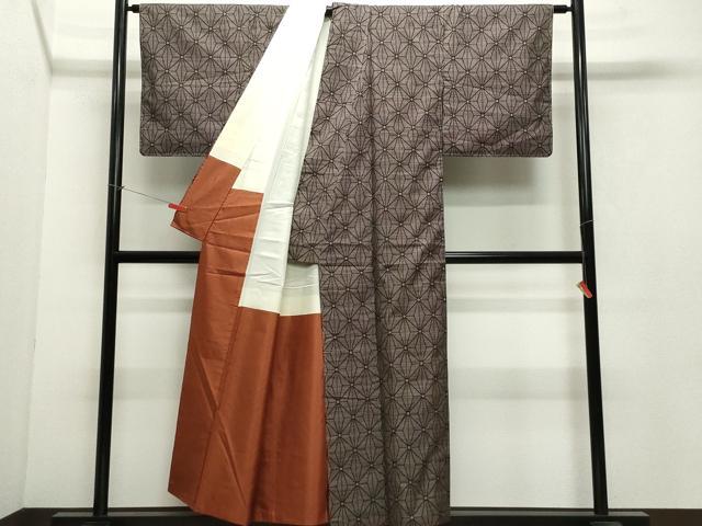 平和屋着物●本場大島紬　7マルキ　麻の葉文　正絹　逸品　CAAX0983vf