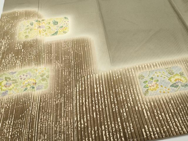 平和屋着物●訪問着 刺繍 更紗花唐草文 暈し染め 正絹 逸品 CAAX0990vf