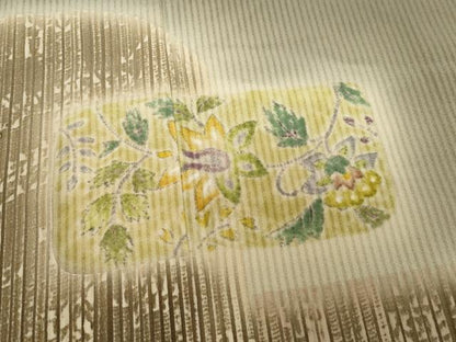 平和屋着物●訪問着 刺繍 更紗花唐草文 暈し染め 正絹 逸品 CAAX0990vf