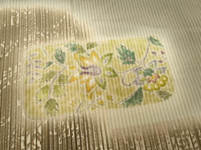 平和屋着物●訪問着 刺繍 更紗花唐草文 暈し染め 正絹 逸品 CAAX0990vf