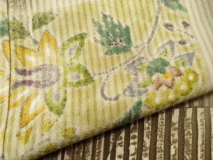 平和屋着物●訪問着 刺繍 更紗花唐草文 暈し染め 正絹 逸品 CAAX0990vf