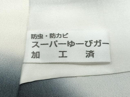 平和屋着物●上質な小紋　雪輪舞花文　黒地　金彩　正絹　逸品　CAAX0996vf
