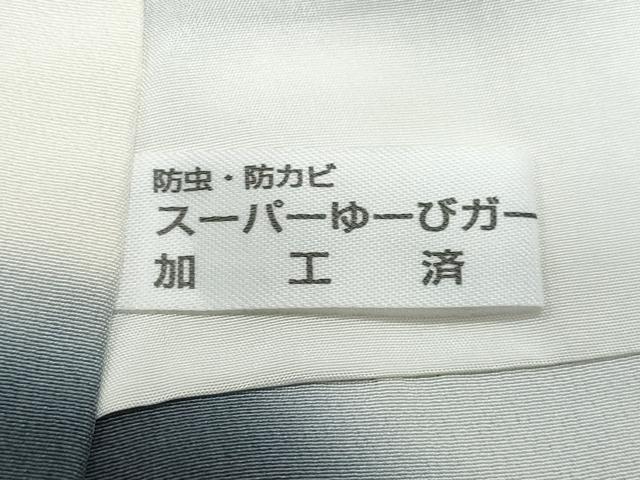 平和屋着物●上質な小紋　雪輪舞花文　黒地　金彩　正絹　逸品　CAAX0996vf