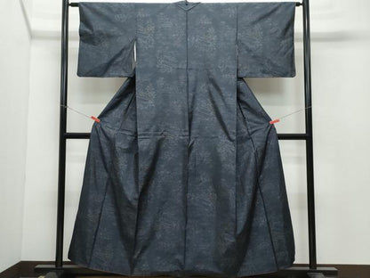 平和屋着物●本場大島紬 風景籬草花文 やまと誂製 正絹 逸品 CAAX1017vf
