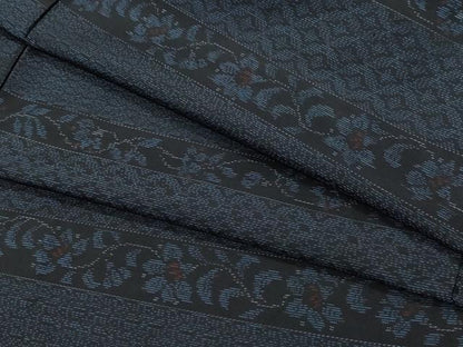 平和屋着物●本場大島紬 横段花唐草文 正絹 逸品 CAAX1021vf