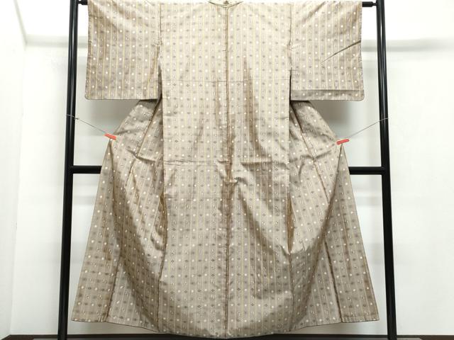 平和屋着物●上質な紬　絣文様　正絹　逸品　CAAX1026vf