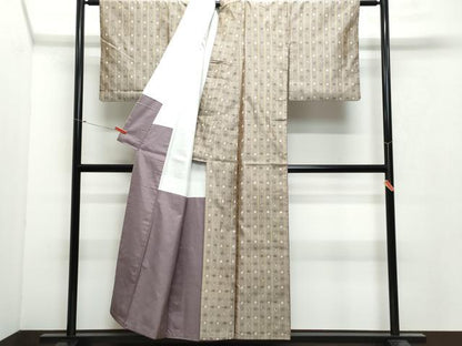 平和屋着物●上質な紬　絣文様　正絹　逸品　CAAX1026vf