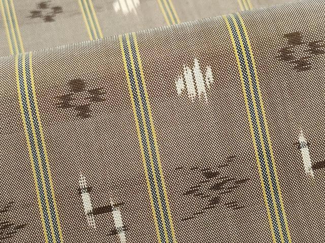 平和屋着物●上質な紬　絣文様　正絹　逸品　CAAX1026vf