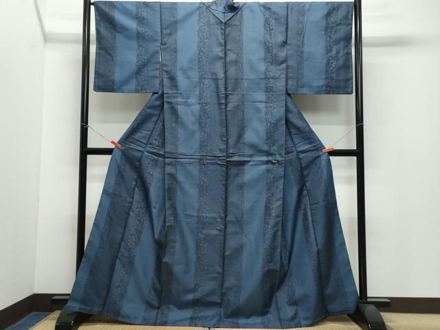 平和屋着物●上質なお召 葡萄蔦の葉文 正絹 逸品 CAAX1028vf