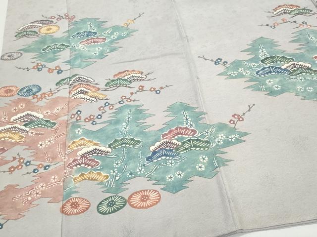 平和屋着物●豪華色留袖 型染め 松花文 正絹 逸品 CAAX1031vf