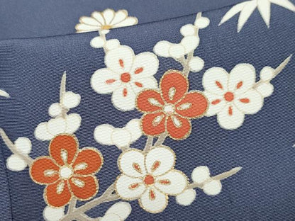 平和屋着物●創業460年・千總　訪問着　駒刺繍　飛鶴草花文　金彩　松坂屋扱い　正絹　逸品　CAAX1054vf