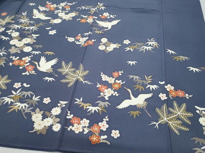 平和屋着物●創業460年・千總　訪問着　駒刺繍　飛鶴草花文　金彩　松坂屋扱い　正絹　逸品　CAAX1054vf