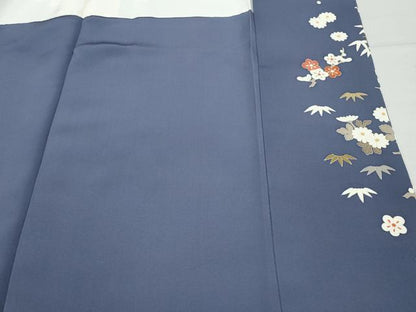 平和屋着物●創業460年・千總　訪問着　駒刺繍　飛鶴草花文　金彩　松坂屋扱い　正絹　逸品　CAAX1054vf