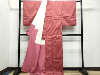 平和屋着物●上質な紬 市松綾織 幾何学文様 正絹 逸品 CAAX1056vf