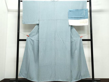 平和屋着物●上質な小紋　北斎模様　反端付き　正絹　逸品　CAAX1060vf
