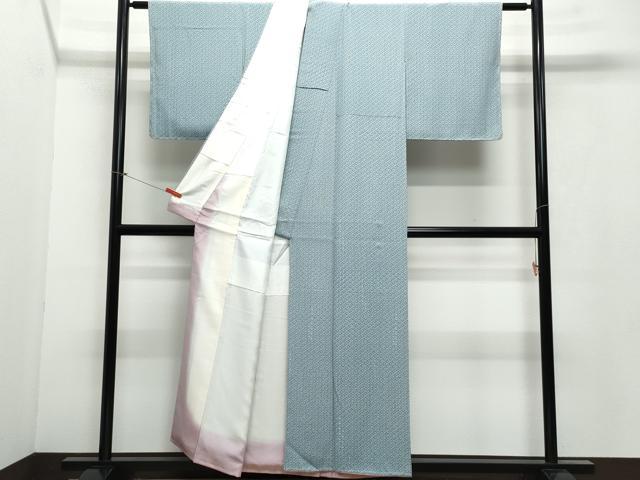 平和屋着物●上質な小紋　北斎模様　反端付き　正絹　逸品　CAAX1060vf