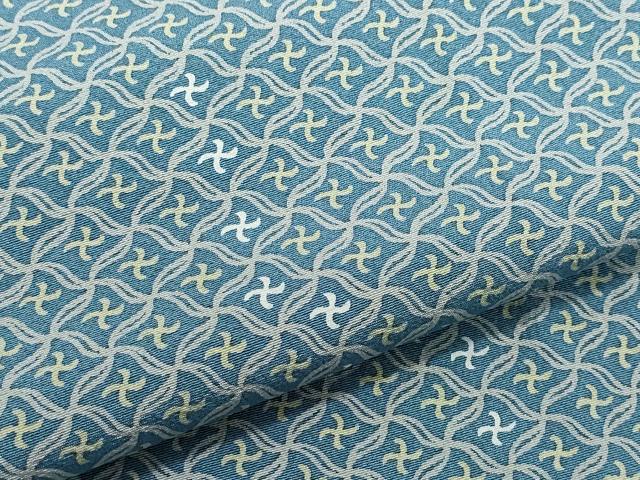平和屋着物●上質な小紋　北斎模様　反端付き　正絹　逸品　CAAX1060vf
