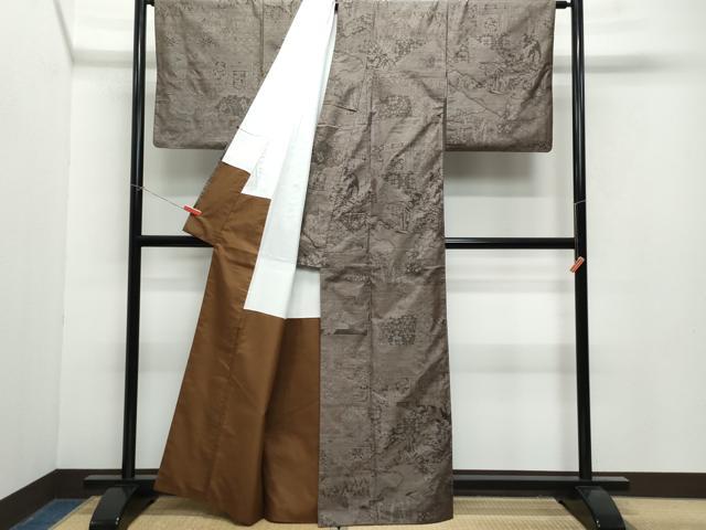平和屋着物●本場大島紬　白大島　7マルキ　吉祥花文　えいこう謹製　証紙付き　正絹　逸品　CAAX1071vf