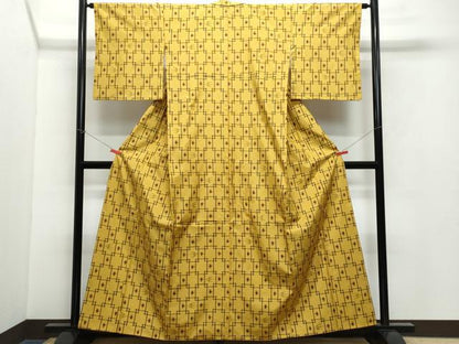平和屋着物●本場琉球絣　紬　正絹　逸品　CAAX1084vf