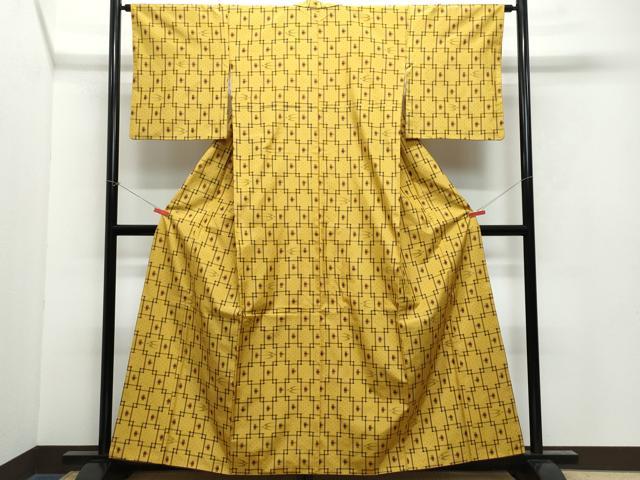 平和屋着物●本場琉球絣　紬　正絹　逸品　CAAX1084vf