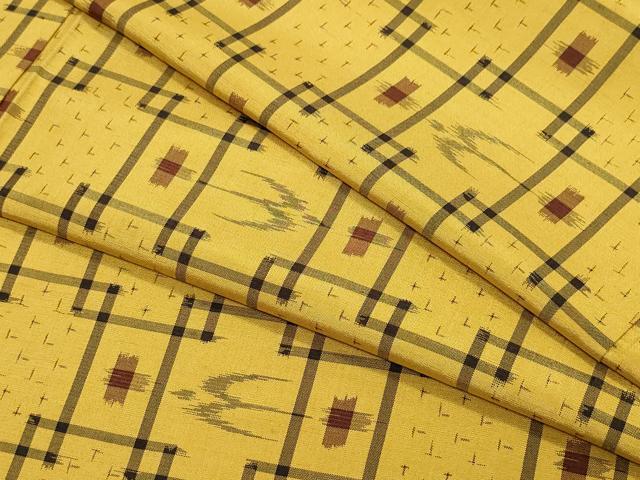 平和屋着物●本場琉球絣　紬　正絹　逸品　CAAX1084vf