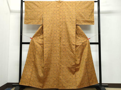 平和屋着物●上質な紬 絣文様 正絹 逸品 CAAX1094vf