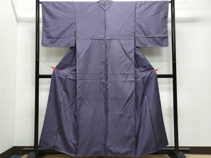 平和屋着物●上質な紬　花織　滅紫色　まるやま扱い　正絹　逸品　CAAX1097vf