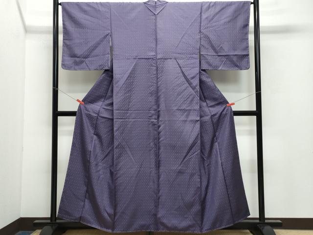 平和屋着物●上質な紬　花織　滅紫色　まるやま扱い　正絹　逸品　CAAX1097vf