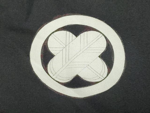 平和屋着物●男性　黒紋付　正絹　逸品　CAAX1099vf