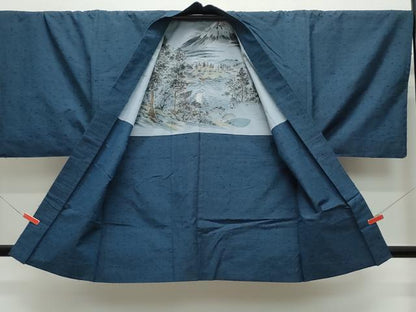 平和屋着物●男性 紬 髭紬・羽織セット 褐返色 正絹 逸品 CAAX1111vf