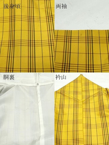 平和屋着物●本場縞大島紬 格子柄 正絹 逸品 CAAX1121vf