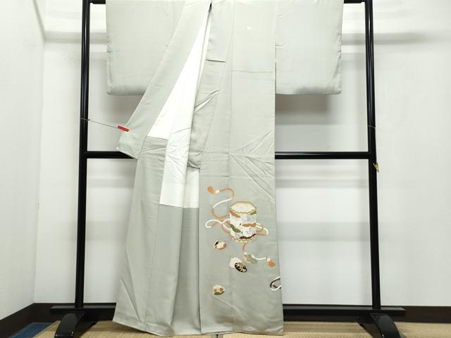 平和屋着物●銀座　志ま亀　訪問着　貝桶人物文　金彩　正絹　逸品　CAAX1122vf