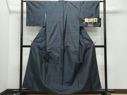平和屋着物●本場大島紬 吉祥花文 中昌織物謹製 証紙付き 正絹 逸品 CAAX1138vf