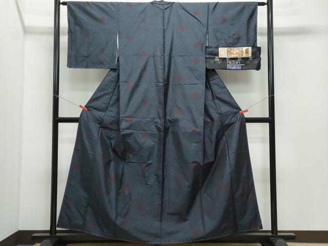 平和屋着物●本場大島紬 吉祥花文 中昌織物謹製 証紙付き 正絹 逸品 CAAX1138vf