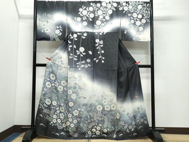 平和屋着物●吉乃一廉　幻の辻が花　訪問着　銀通し地　正絹　逸品　CAAX1139vf