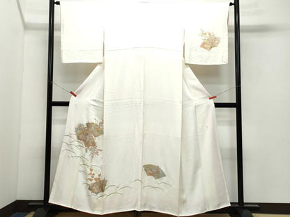 平和屋着物●金彩友禅　卓越技能者・名工・和田光正　訪問着　地紙草花文　金彩　正絹　逸品　CAAX1150vf