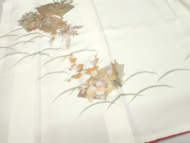 平和屋着物●金彩友禅　卓越技能者・名工・和田光正　訪問着　地紙草花文　金彩　正絹　逸品　CAAX1150vf
