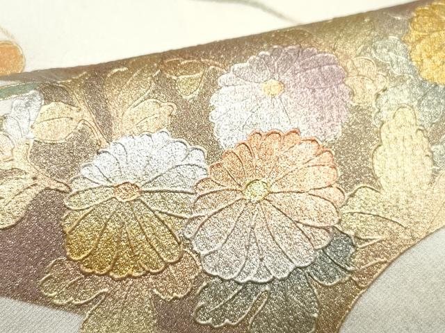 平和屋着物●金彩友禅　卓越技能者・名工・和田光正　訪問着　地紙草花文　金彩　正絹　逸品　CAAX1150vf
