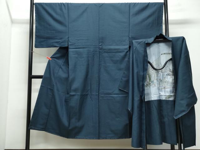 平和屋着物●男性 紬 アンサンブル 100亀甲 正絹 逸品 未使用 CAAX1168vf