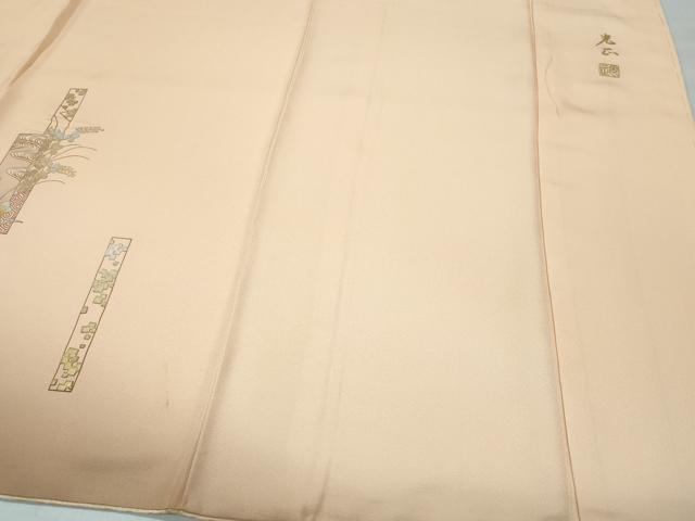 平和屋着物●金彩友禅　卓越技能者・名工・和田光正　訪問着　短冊草花文　暈し染め　金銀彩　正絹　逸品　CAAX1195vf