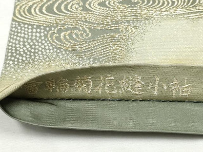 平和屋着物●六通柄袋帯 唐織 雪輪菊花縫小袖 唯か袖 金糸 正絹 逸品 CAAX1218hy