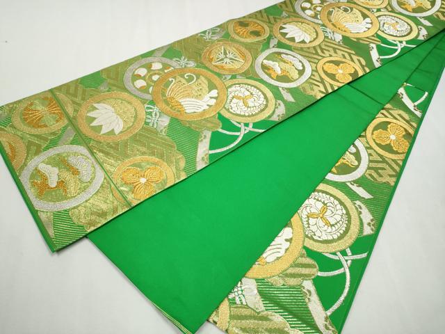 平和屋着物●西陣　川島織物　六通柄　本袋帯　花蝶丸文　金銀糸　正絹　逸品　CAAX1219hy