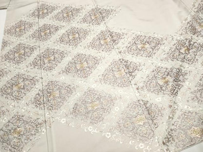 平和屋着物●豪華色留袖　総刺繍　菱花唐草文　金糸　暁鼠色地　正絹　逸品　未使用　CAAX1223hy