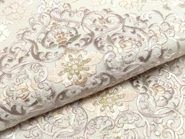 平和屋着物●豪華色留袖　総刺繍　菱花唐草文　金糸　暁鼠色地　正絹　逸品　未使用　CAAX1223hy