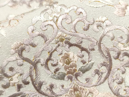 平和屋着物●豪華色留袖　総刺繍　菱花唐草文　金糸　暁鼠色地　正絹　逸品　未使用　CAAX1223hy