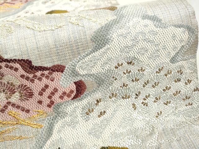 平和屋着物●六通柄袋帯 松 金銀糸 正絹 逸品 CAAX1254hy
