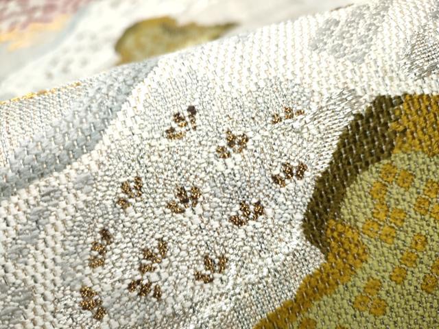 平和屋着物●六通柄袋帯 松 金銀糸 正絹 逸品 CAAX1254hy