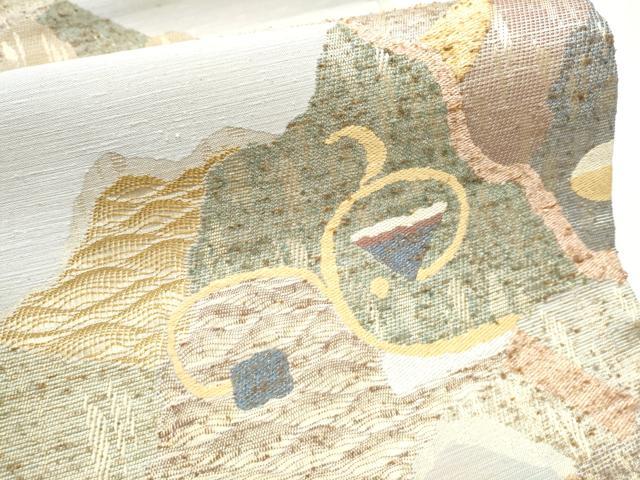 平和屋着物●両面 六通柄袋帯 紬地 道長唐草文 金糸 正絹 逸品 CAAX1307hy